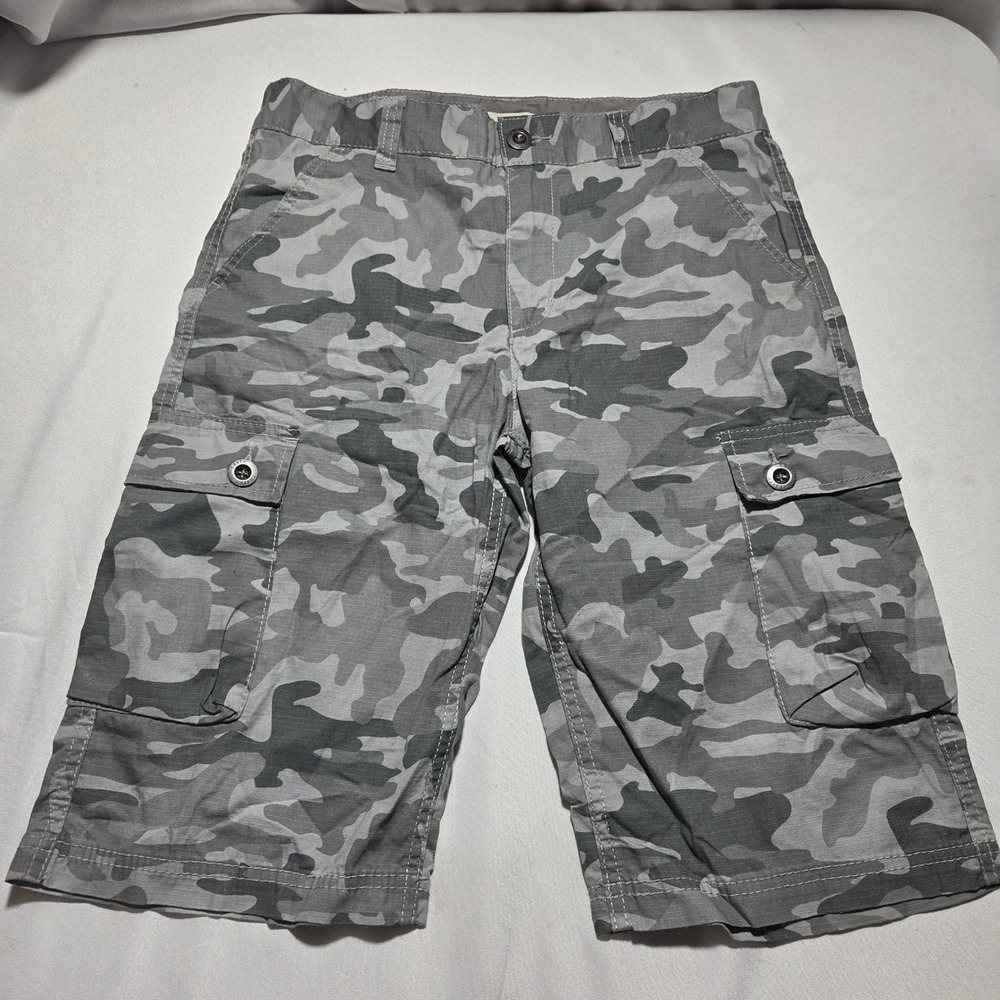 Levis Boys 18 Regular Grey Camo Cargo‎ Shorts Ripstop Cotton W29